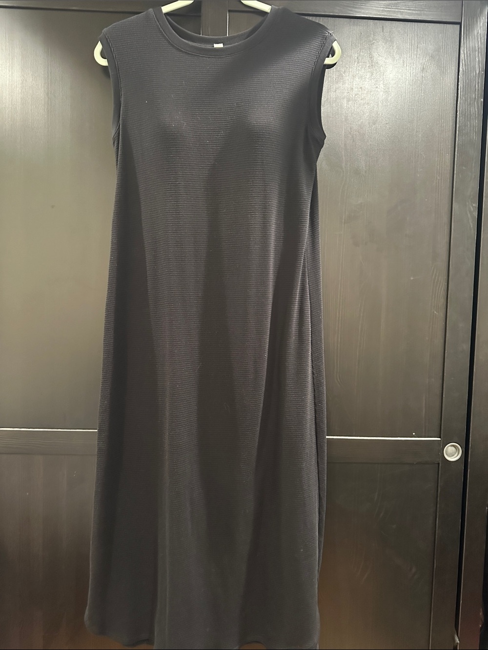 Uniqlo Black Bra Ribbed Sleeveless Midi Dress